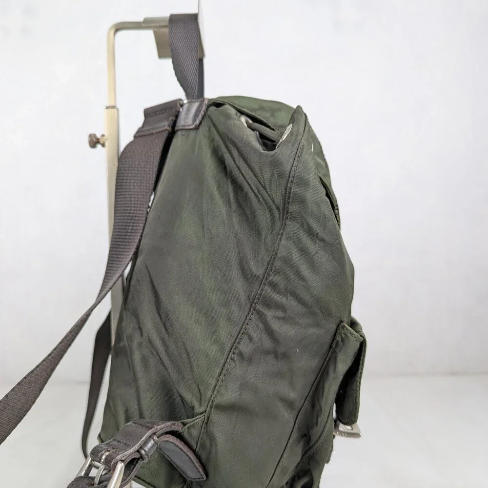 Pre-Loved Prada Tessuto Nylon Backpack Green Made in Italy. - Picture 9 of 16